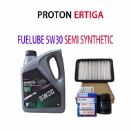 PROTON SUZUKI  ERTIGA  OIL FILTER + AIR FILTER +  FUELUBE  5W30 SEMI  SYNTHETIC ENGINE OIL