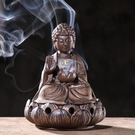 Four-Hour Large Tathagata Buddha Statue Incense Burner Boutique Antique Glaze Ceramic Incense Burner
