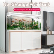 Byto Fish Tank Self Cleaning With Cabinet /Aquarium Light 60/80/100/120CM /No Water Change Eco Glass
