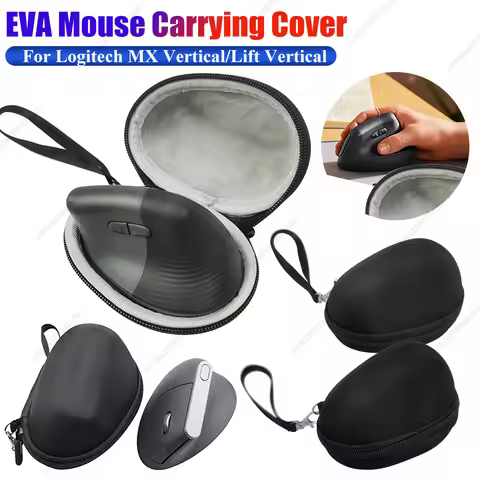 Portable Mouse Carrying Case Hard Shell with Lanyard Storage Bag Durable for Logitech MX Vertical/Li