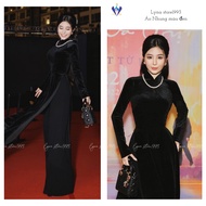 High Quality Pure Black Velvet Ao Dai – Luxurious and Seductive Design – Ao Dai CNY Lyna Store1993 A