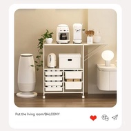 KJUN Mobile Storage Trolley with Drawer Multi Layer Kitchen Shelf Laundry Service Yard Storage Rack 