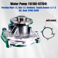 Engine Water Pump with Gasket Myvi 1.3/1.5 Alza Kembara Avanza Rush 1SZ 3SZVE High Quality Replaceme