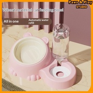 Dog bowl, cat bowl, double bowl, pet drinking bowl, cat bowl, Teddy blue cat, dog food bowl, cat foo