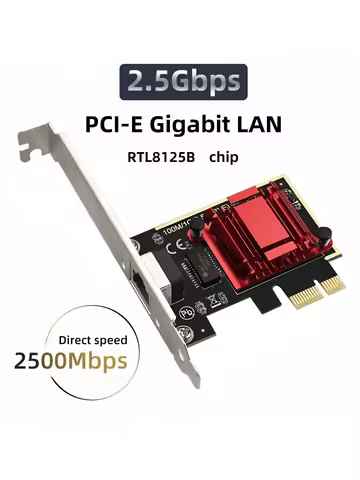 2.5G PCI-E Network Card RTL8125B Chip Gigabit Ethernet PCI Express Network Card 10/100/2500Mbps 1Gbp