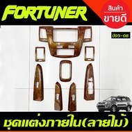 ชุดแต่งภายใน คอนโซล console ลายไม้  (เกียร์ออโต้) โตโยต้า ฟอจูนเนอร์ fortuner 2005 - 2007 ใส่ร่วมกัน