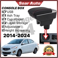 Mirage G4 Accessories Car Organizer 2014 to 2024 Mirage G4 Console Box Armrest Box 2 Layer 7 USB