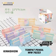 Kinhshion Large Triangle Pencil Case MW76223 - Large triangular net Pencil Case with 2 zippers