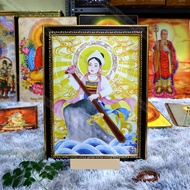 Painting of Christ the Waterfall on the wall 36x48cm in glossy fabric with genuine composite frame