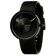 Issey Miyake VUE Yves Behar Quartz Black Dial Black Leather Strap Watch #SILAV004 (Men Watch)