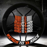 "Ready To Race" Reflective Motorcycle 17 Inch Tire Inner Ring Sticker Waterproof Decals For R2R 390 