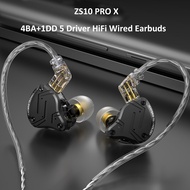 Kz zs10 pro x de alta fidelidade graves metal híbrido in-ear fone de ouvido esporte com cancelamento de ruído fones de ouvido kz