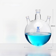 ขวดก้นกลมสามคอแก้วโบโรซิลิเกตสูงเลกุยพร้อมปากมาตรฐานสำหรับปฏิกิริยาทางเคมีและการกลั่น 2-10L