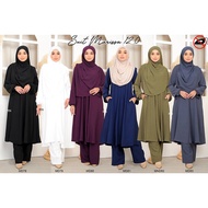 MARISSA 12.0 Jubah Seluar Umrah Haji Suit Muslimah S-3XL Ironless Cey Nursing Hitam Putih Navy Purple Grey Olive Green