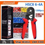 HSC8 6-4A1200pcs Ferrule Crimper Plier Kit 0.25-10mm2 AWG23-7 Tubular Terminal Crimping Tool pressin