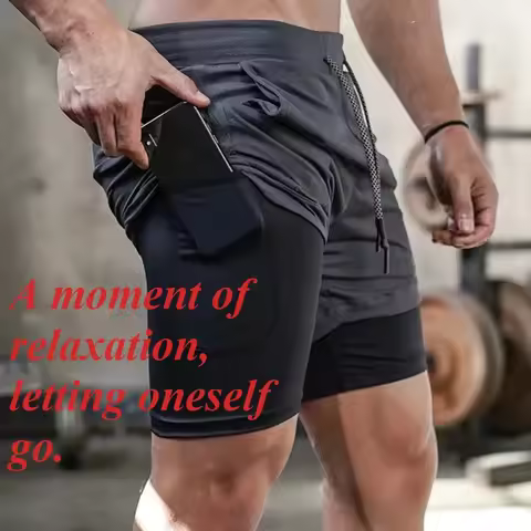 AAShort Pants Summer Men Shorts Camo Running Shorts Men Gym Sports Shorts 2 in 1 Quick Dry Workout T