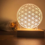 生命之花小夜燈/靈性/冥想/能量/智慧/西塔/客製化夜燈/神聖幾何