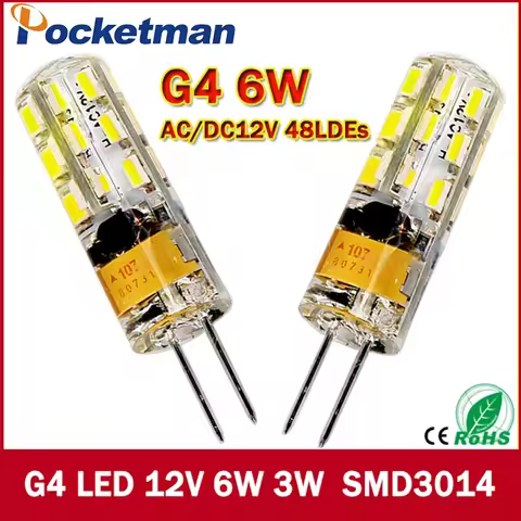 New 1pcs 540Lumen 3W 6W G4 LED 12V AC DC 24/48 X3014 SMD Bulb Lamp free shipping