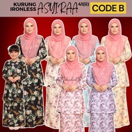 [KOD B - 41.2] Baju Kurung Raya Sedondon Ibu Anak Asyiraa A41 Ironless plussize XS to 4XL 100kg+