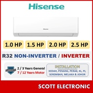 (Aircond Installation) Hisense 1.0HP 1.5HP 2.0HP R32 Inverter Air Conditioner AirCond