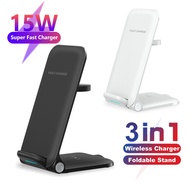 ✺ 3 In 1 Foldable Wireless Charger Stand For iPhone 14 Pro Max 8 Apple Watch Fast Charging Dock Station For Airpods iWatch Samsung