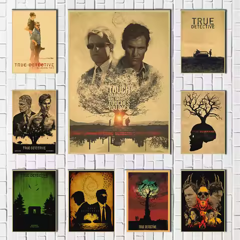 Vintage True detective Classic Movie retro posters kraft wall paper High Quality Painting For Home D