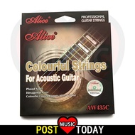 6pcs Colorful Guitar Strings Acoustic Stringed Instrument Accessories 011-052 AW435C Alice Guitar St