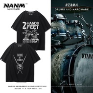 Rock band drummer drumming practice drum clothing BASS drum lead singer keyboard pure cotton short s