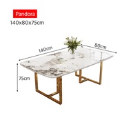 โต๊ะทานอาหาร โต๊ะกินข้าว โต๊ะรับประทานอาหารหินอ่อน โครงเหล็กTOPหินอ่อน หินเทียม ขนาด120/140/160/180 