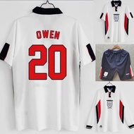 Umbro 1998 World Cup England Retro Old Jersey Owen Beckhler Long Short Sleeve Football Uniform Suit