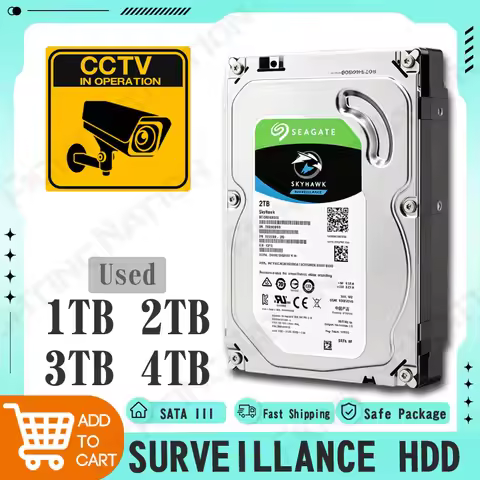Used Surveillance Hard Disk Drive 1TB 2TB 3TB 4TB HDD SATA III 64MB Cache HD for DVR NVR Security Sy