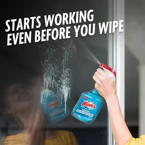 Best Selling Glass and Window Cleaner Spray Bottle Leak Proof Design 23 Fl Oz Blue Scent Surface Cle