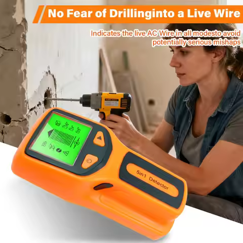 New 5-in-1 Wall Detector Handheld Screw Column Detector Live AC Cable Detector, Cable, PVC Water Pip