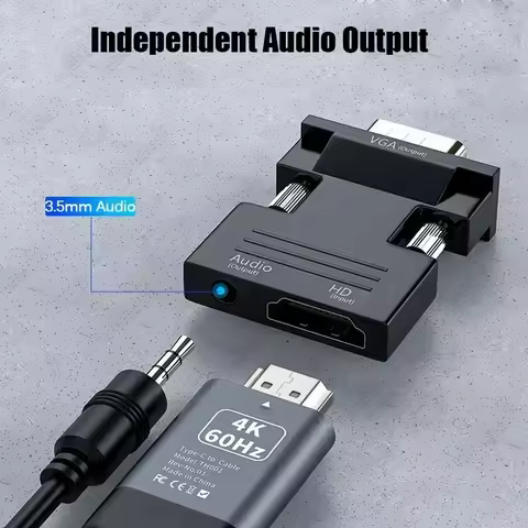 VGA to HDMI-compatible Audio Video Converter 1080P HDMI-compatible To VGA Adapter Cable For PC Lapto