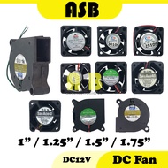 (1pc) DC Fan DC12V ( 1" / 1.25" / 1.5" / 1.75" ) ( 2 Wire / 3 Wire )