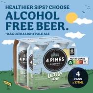 4 Pines Ultra Low Alcohol-Free Pale Ale - Pack of 4 x 375ml Cans [Craft Beer]