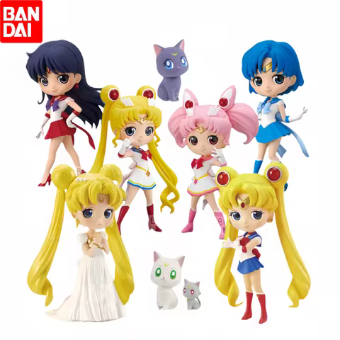 New Bandai Figuarts Qposket Toys Sailor Moon Cosmos Tsukino Usagi Eternal Sailor Moon Anime Action F