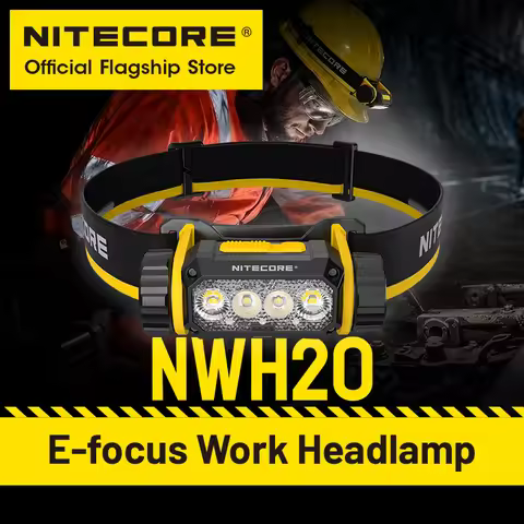 NITECORE NWH20 E-focus Work Headlamp 600 Lumens 4500K Stepless Spotlight to Floodlight With 4Ah Batt