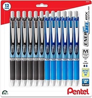 Pentel RTX Energel Liquid Gel Ink Pens 0.7 - Pack of 12 Needle Tip Energel 0.7 Pens - 6 Black Ink &amp; 6 Blue Ink Energel Pens