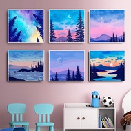 RUOPOTY 50x50cm/40x40cm/30x30cm Frame Digital Painting Moon Landscape Wall Art Unique Gift Acrylic H