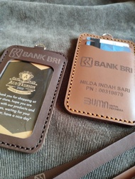 Id Card bank BRI - NAMETAG BANK BRI - ID CARD HOLDER KULIT - ID CARD CUSTOM