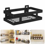 kitchen wall rack Kitchen Wall Mounted Spice Rack Organizer Seasoning Shelf Stainless Steel Storage Rack Holder For Kitc