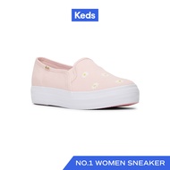 KEDS รองเท้าผ้าใบ มีส้น รุ่น TRIPLE DECKER MAGNOLIA BAKERY PINK FLOWERS สีชมพู ( WF67694 )