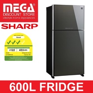 SHARP SJ-PG60P2 600L 2-DOOR FRIDGE (3 TICKS) (SJ-PG60P2-BK | SJ-PG60P2-DS)