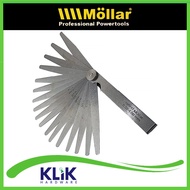 Mollar Stel Klep Fuller Blade 17 Pcs - Feeler Gauge 0.02 - 1 mm Motor Mobil