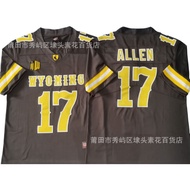 Áo Bóng Đá Đại Học Nam NCAA Đội Wyoming Cowboys Thêu Số 17 Tùy Chỉnh Chất Liệu Polyester Trang Phục 