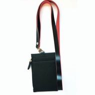 Black Zip Ezlink Cardholder With Lanyard Set