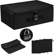 Discreet Lockable Storage Toy Bag Box Organizer Container Case 15x 9.9 x 5.1 Inches (Black)