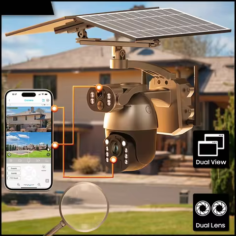 10MP 4K 50X Optical Zoom Home Solar Camera 4G SIM CCTV Outdoor Surveillance WiFi Security PTZ Auto T