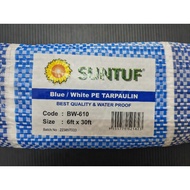 SUNTUF Blue White Canvas Roll Tarpaulin 6ft x 40ft(12M) / Kanvas Biru Putih
